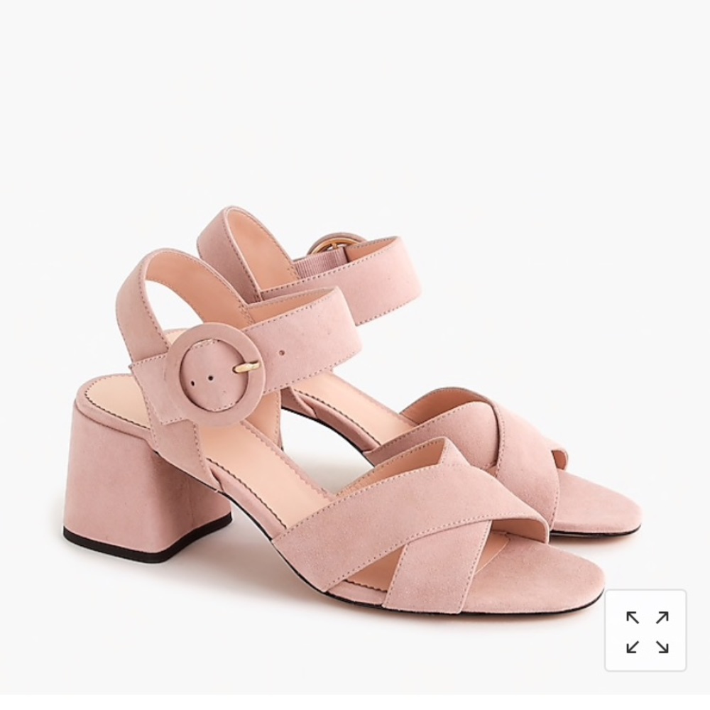 NWT THE J. CREW Penny Sandal In Subtle Pink Suede